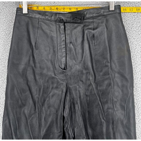 VTG Julie & Andrew Collection Italy Lamb Black Leather Pants Women's Size 12 - Picture 3 of 14